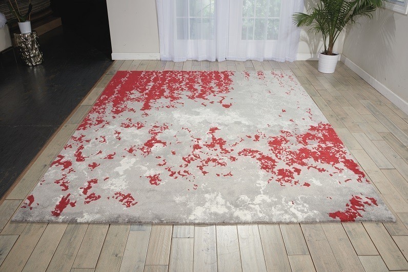 Twilight TWI21 Grey and Red Rug