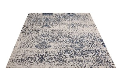 Damask DAS06 Ivory and Navy Rug