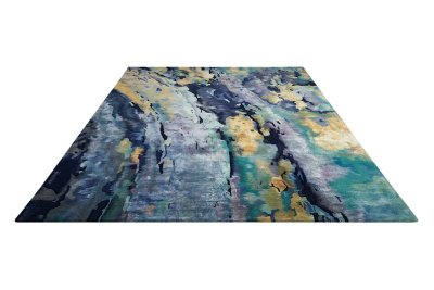 Prismatic PRS09 Silver and Blue Rug